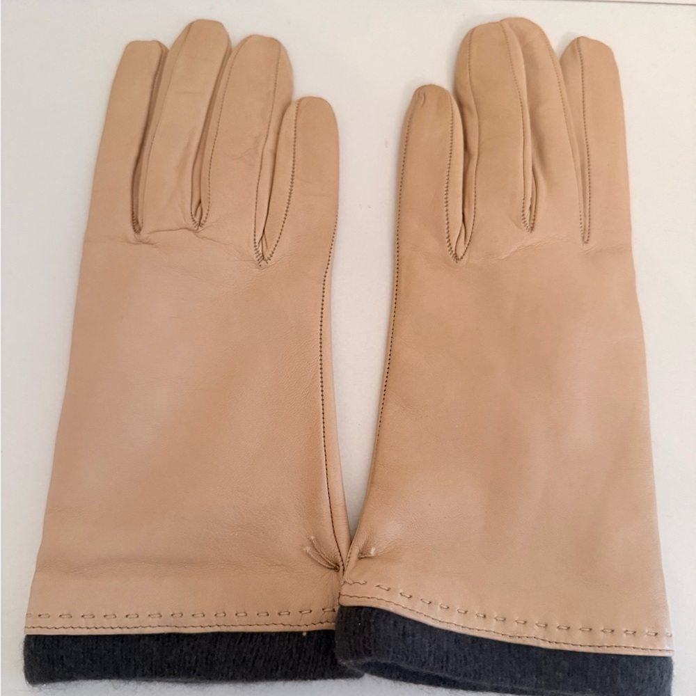 NWT Sermoneta leather glove cashmere lined sz 7